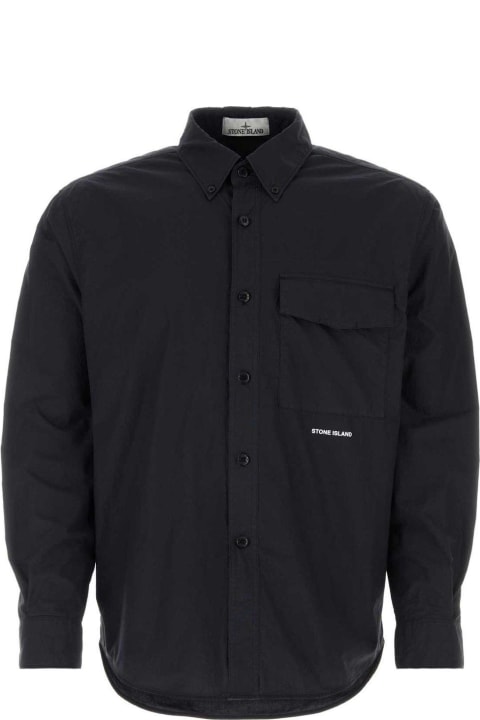 Sale for Men Stone Island Logo-printed Button-up Shirt