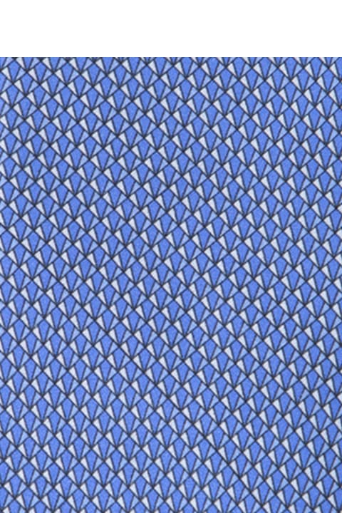 Canali Ties for Men Canali Micropattern White/light Blue Tie