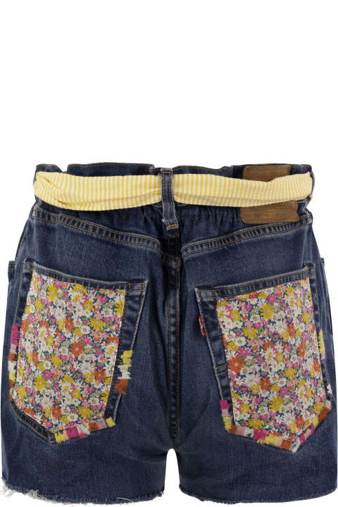 Fashion for Women MC2 Saint Barth Denim Shorts With Belt And Patches