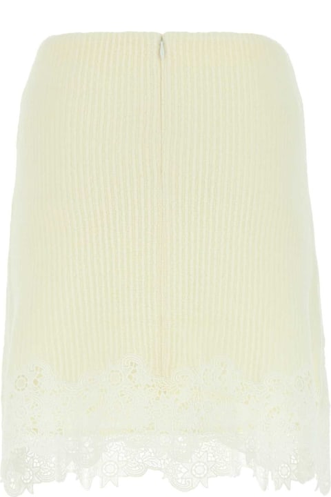 Chloé الملابس لـ السيدات Chloé Ivory Wool Mini Skirt