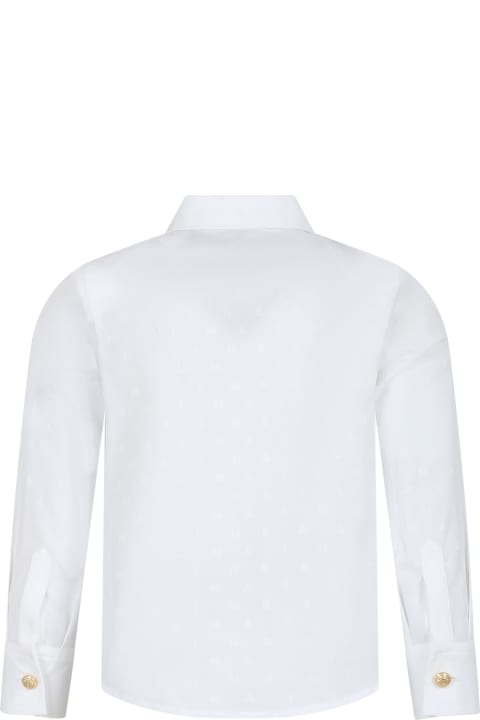 ガールズのセール Balmain White Shirt For Girl With Logo