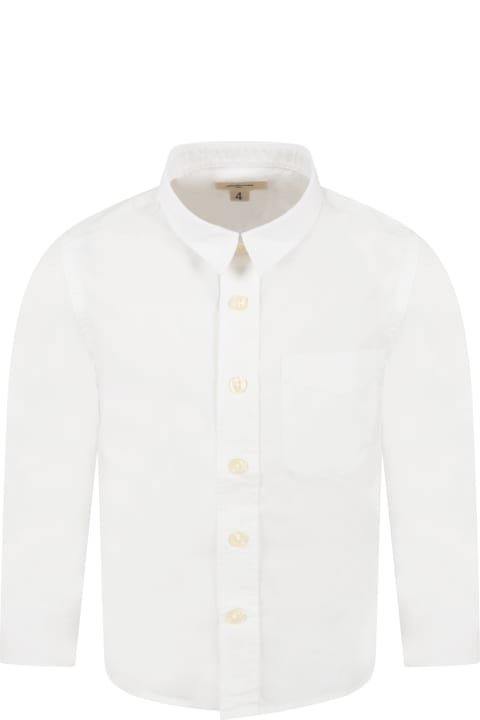 White Shirt For Boy With Red Logo