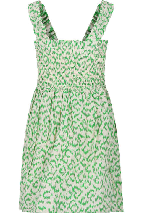 Dresses for Girls Molo Green Dress For Girl With Print