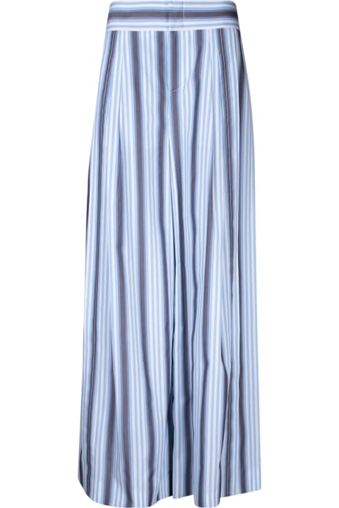 Alberta Ferretti Clothing for Women Alberta Ferretti Blue And White Striped Wide-leg Trousers