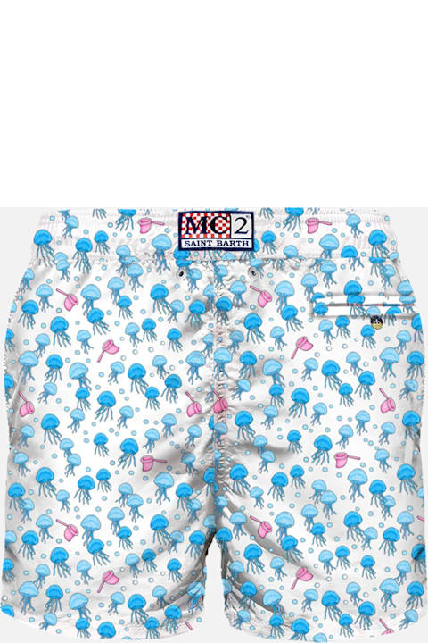 Homeware MC2 Saint Barth Man Light Fabric Swim Shorts With Jellyfish Print