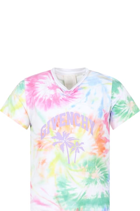 ガールズ GivenchyのTシャツ＆ポロシャツ Givenchy Multicolor T-shirt For Girl With Tie Dye Print