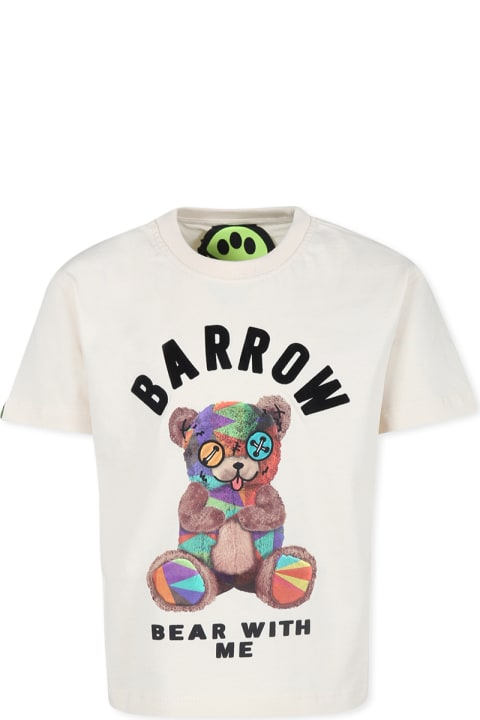 Barrow for Kids Barrow Ivory T-shirt For Kids With Bear Print