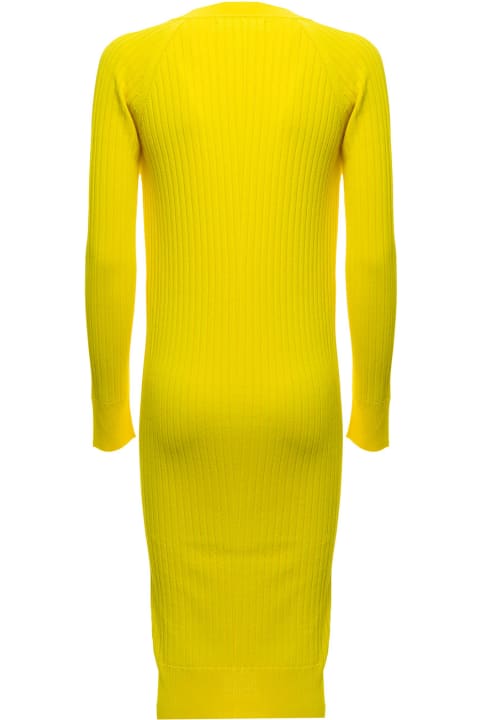 Laneus Woman's Viscose Blend Yellow Long Cardigan