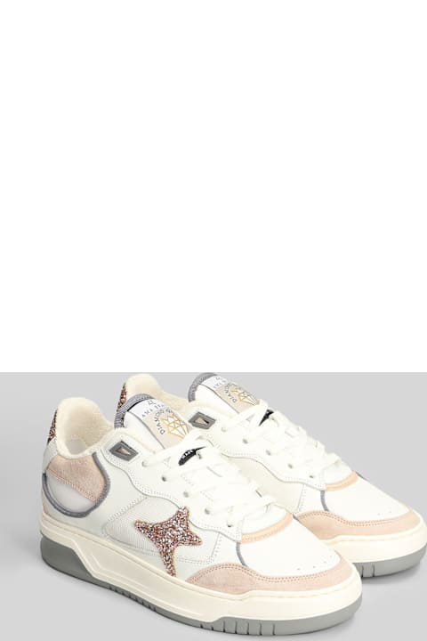 AMA-BRAND Sneakers In White Suede And Leather