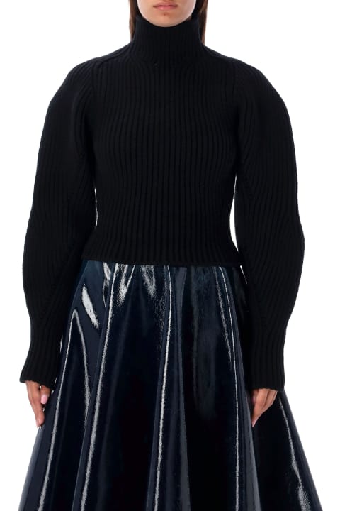 Alaia for Women Alaia High-neck Knit Balloon-sleeved Sweater