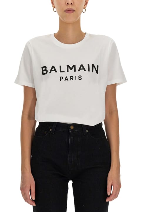 Balmain Clothing Sale for Women Balmain Logo Print T-shirt