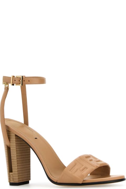 Fendi Shoes for Women Fendi Camel Leather Delfina Sandals