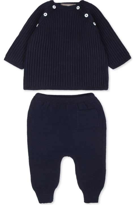 Little Bear for Kids Little Bear Navy Blue Knit Suit For Baby Boy