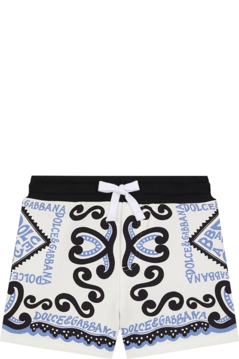 Dolce & Gabbana Bottoms for Baby Boys Dolce & Gabbana Jersey Bermuda Shorts With Marine Print