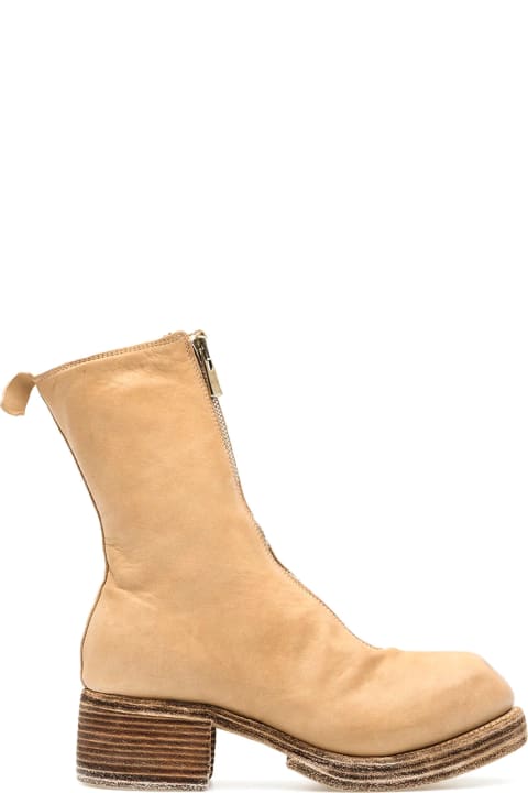 Leather Ankle Boot With Front Zip