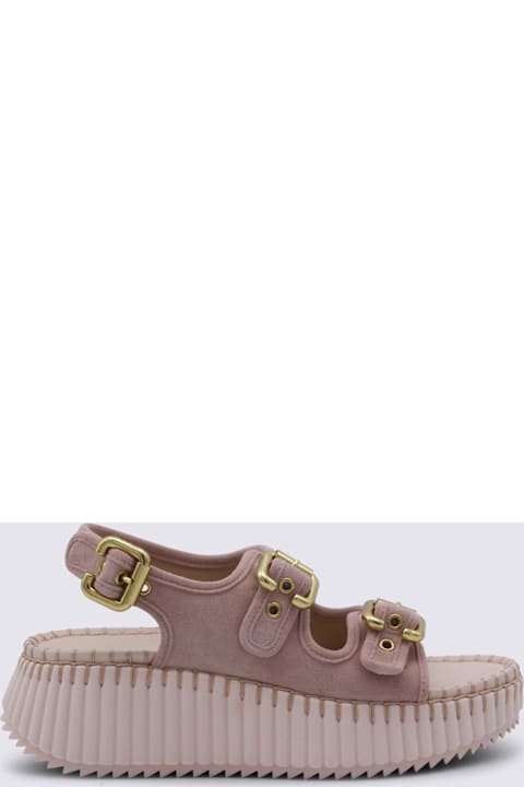Chloé Pink Leather Nama Sandals