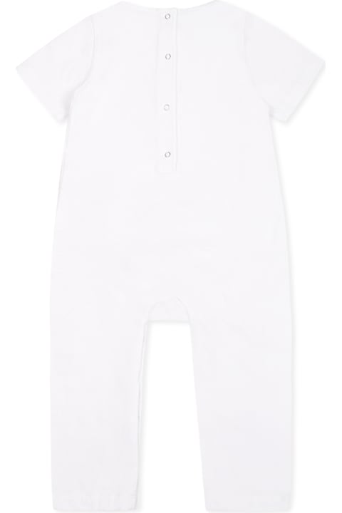 Dsquared2 Bodysuits & Sets for Baby Girls Dsquared2 White Romper For Baby Boy With Black Logo