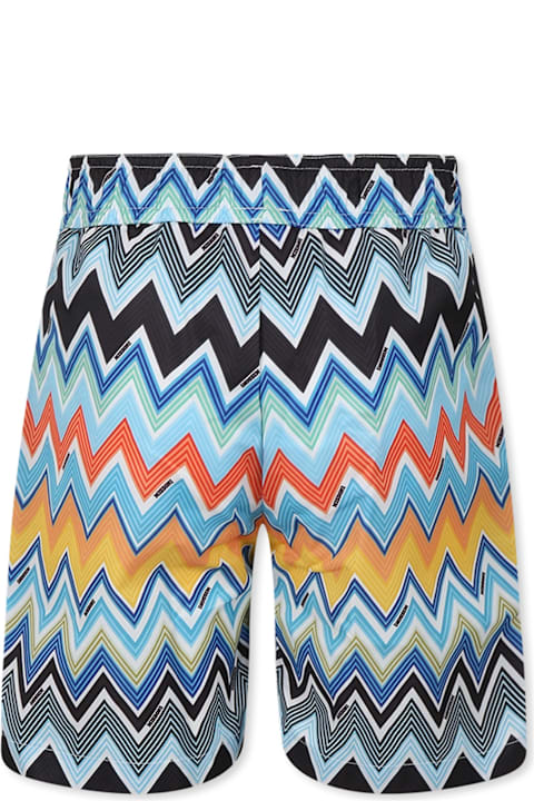 Missoni Kids Missoni Kids Multicolor Swim Shorts For Boy With Chevron Pattern