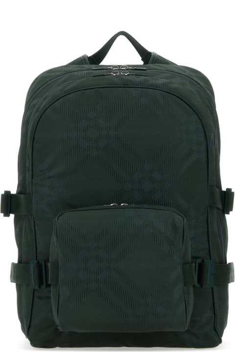 Backpacks for Men Burberry Bottle Green Nylon Blend Check Backpack