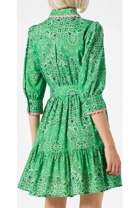 Homeware MC2 Saint Barth Bandanna Print Cotton Short Dress Daisi With Embroideries