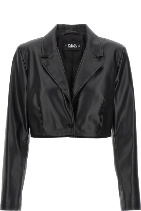 ウィメンズ Karl Lagerfeldのコート＆ジャケット Karl Lagerfeld Recycled Leather Blazer