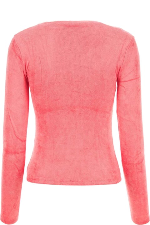 Baserange Topwear for Women Baserange Pink Terry Fabric T-shirt