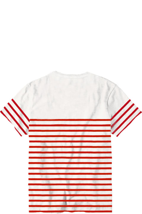 Homeware MC2 Saint Barth Embroidered Cotton T-shirt Red Striped