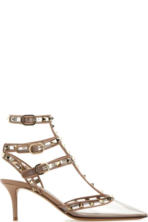 High-Heeled Shoes for Women Valentino Garavani Pvc And Leather Rockstud Pumps