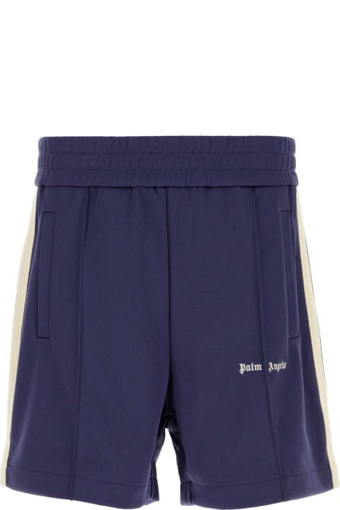 Palm Angels Pants for Men Palm Angels Blue Polyester Bermuda Shorts