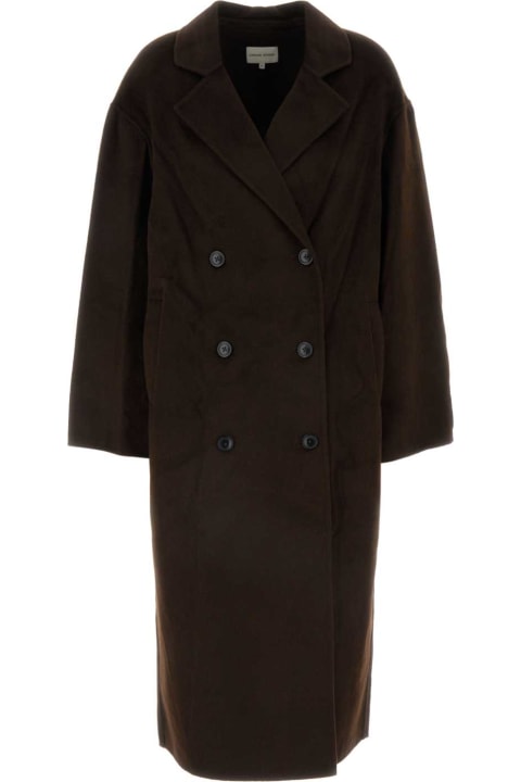 Loulou Studio معاطف وجواكت لـ السيدات Loulou Studio Chocolate Wool Blend Borneo Coat