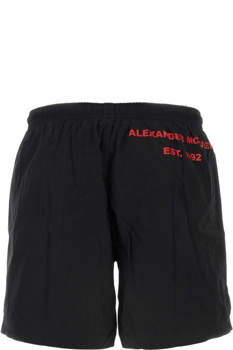 Swimwear for Men Alexander McQueen Black Nylon Swimming Shorts