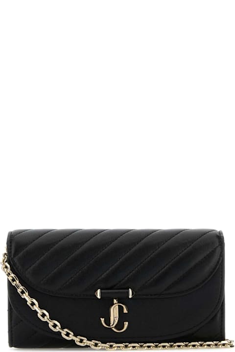 Jimmy Choo Bags for Women Jimmy Choo Black Leather Avn Curve Wallet