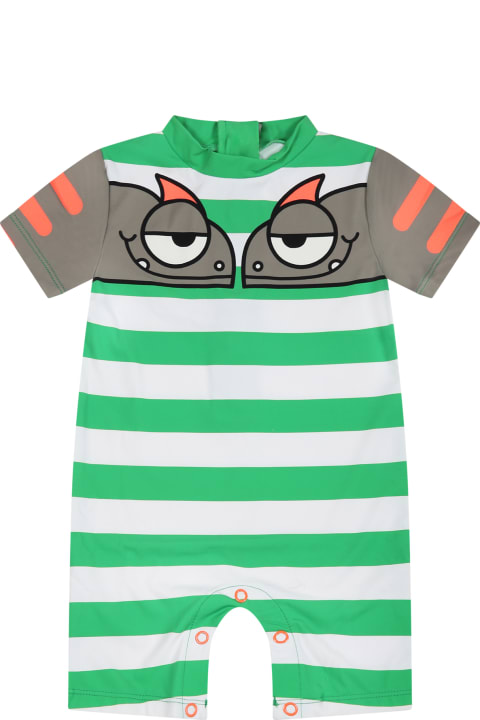 Stella McCartney Kids T-Shirts & Polo Shirts for Baby Girls Stella McCartney Kids Multicolor Romper For Baby Boy With Gecko Print