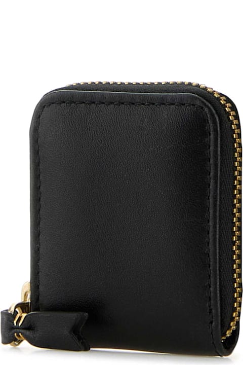 Comme des Garçons Wallets for Men Comme des Garçons Black Leather Coin Case