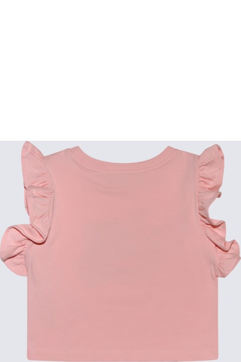 Topwear for Girls Moschino Pink Multicolour Cotton Blend T-shirt