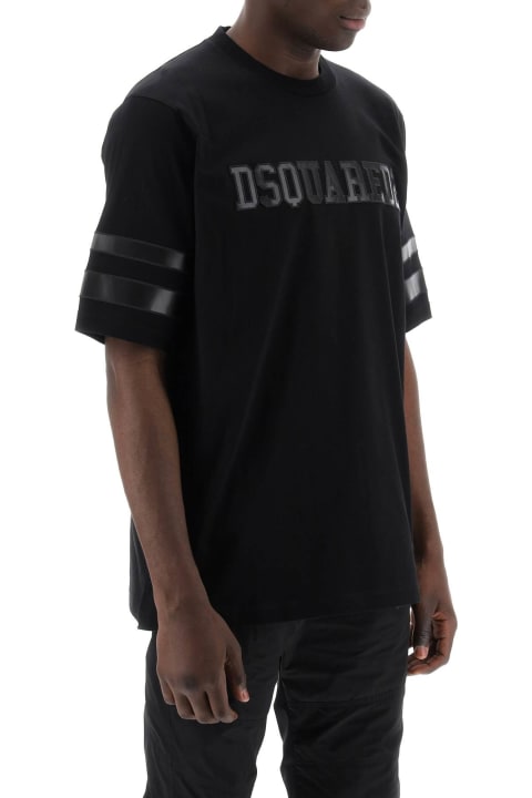 Dsquared2 Sale for Men Dsquared2 T-shirt With Faux Leather Inserts