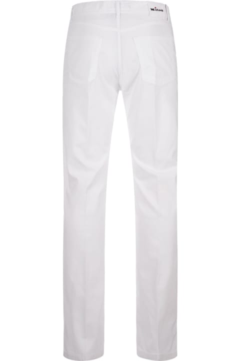 メンズ新着アイテム Kiton White 5 Pocket Straight Leg Trousers