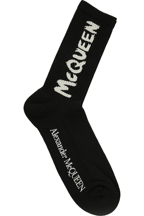 Alexander McQueen Underwear for Women Alexander McQueen Graffiti Logo Socks