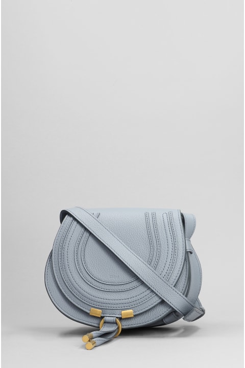 Chloé Totes for Women Chloé Mercie Shoulder Bag In Cyan Leather