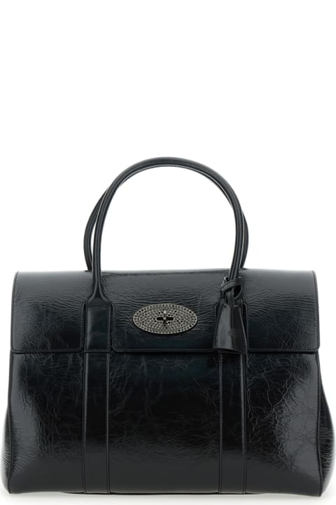 Mulberry Women Mulberry 'bayswater' Black Handbag With Postman's Lock Closure In Leather Woman