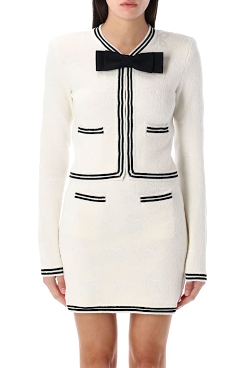 Homeware self-portrait Bow Jacquard Cardigan