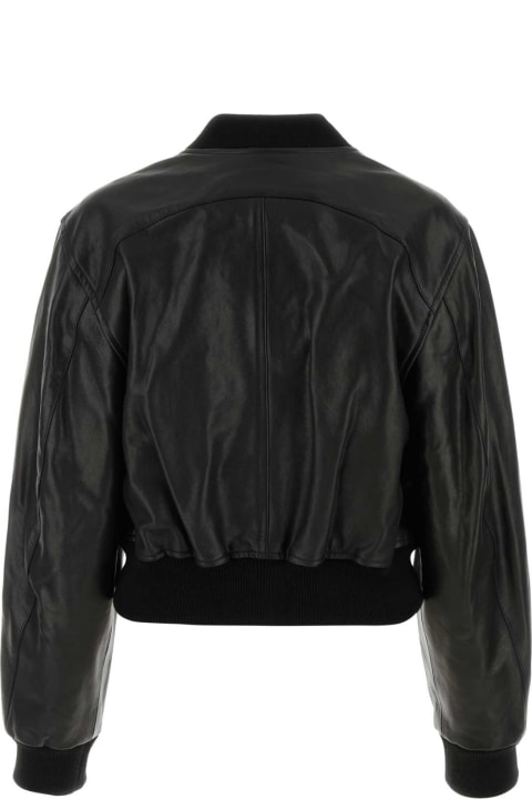 Fashion for Women Isabel Marant Black Leather Adriel Bomber Jacket