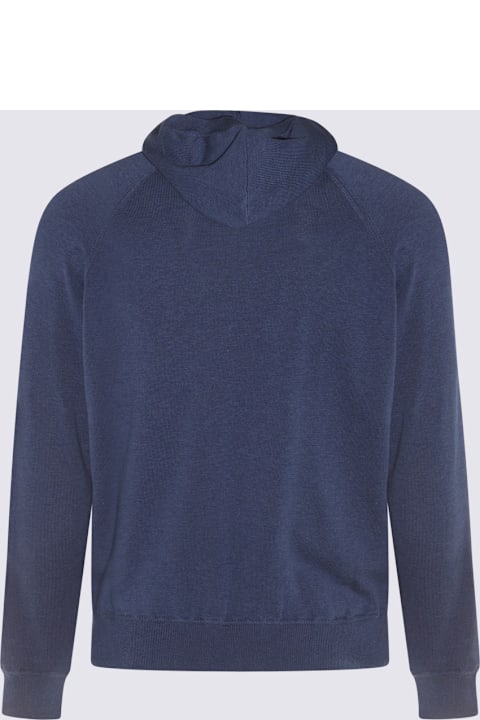 Malo سترات لـ القسم الرجالي Malo Blue Cotton Knitwear