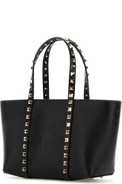 Homeware Valentino Garavani Black Leather Medium Rockstud Handbag