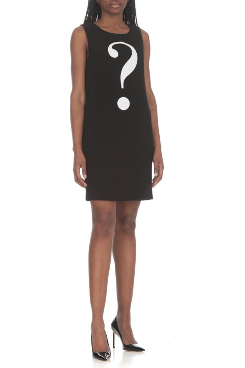 Moschino for Women Moschino Question Mark-patch Sleeveless Mini Dress