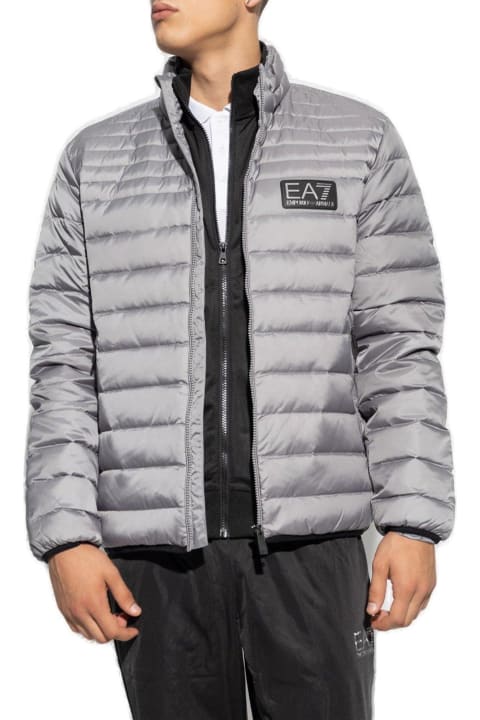 EA7 Coats & Jackets for Men EA7 Logo Patch Zip-up Jacket