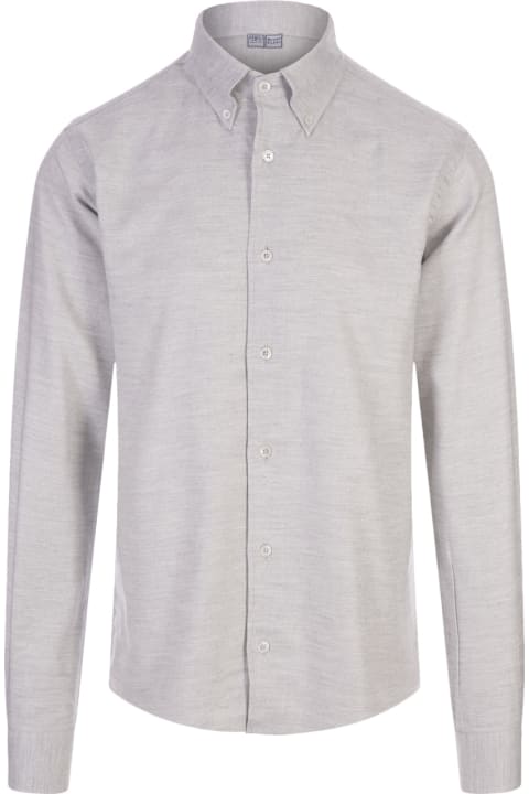 Fedeli Shirts for Men Fedeli Melange Light Grey Shirt