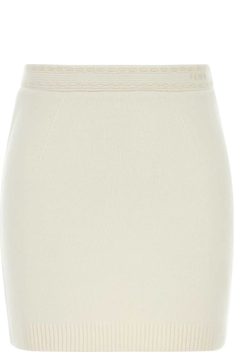 Fendi لـ Women Fendi White Cashmere Blend Mini Skirt