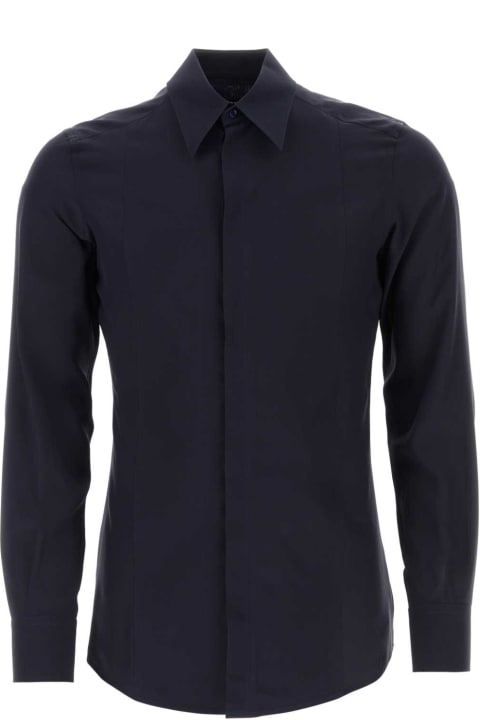 Dolce & Gabbana Shirts Sale for Men Dolce & Gabbana Midnight Blue Crepe Shirt