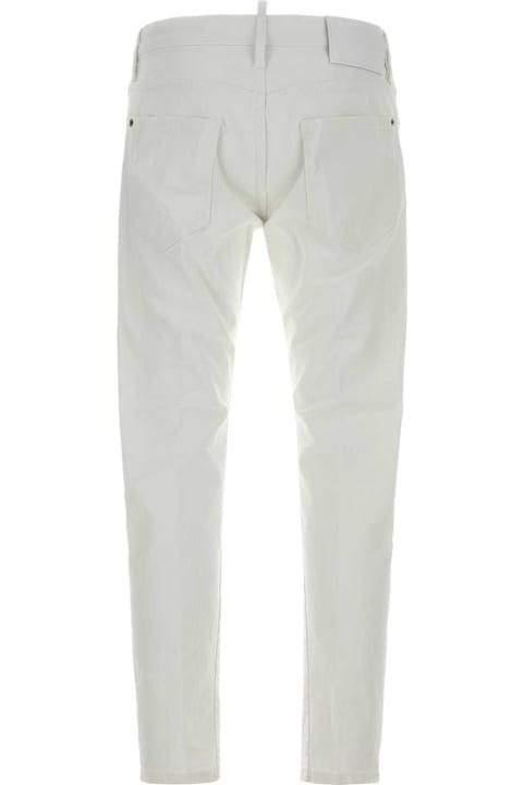 Homeware Dsquared2 White Stretch Denim Slim Twist Jeans
